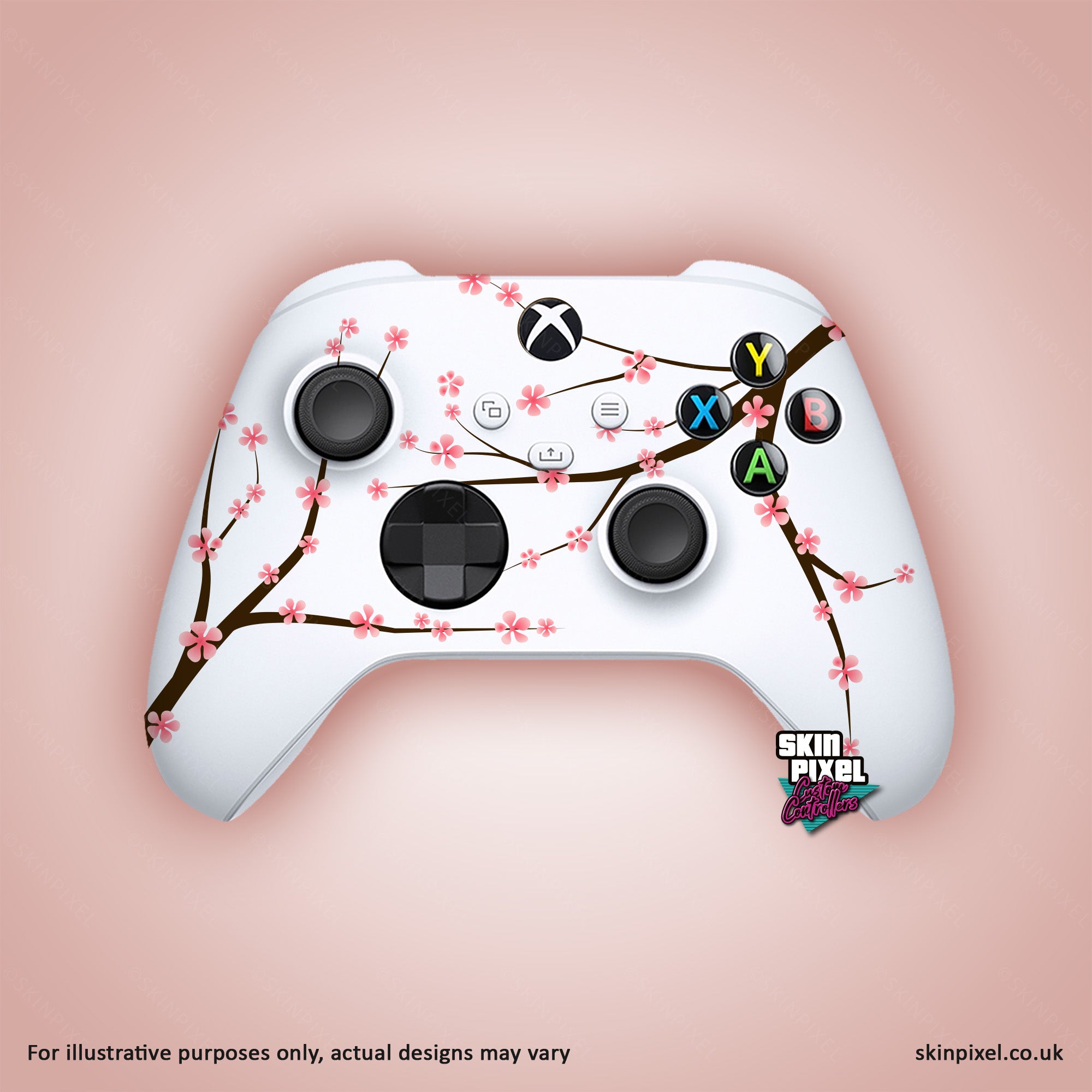 Cherry Blossom Xbox Series Controller Skin Pixel 